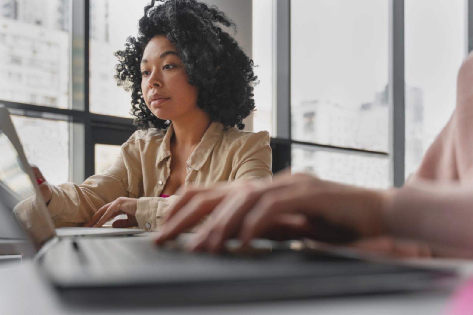 Small group collaboration during training session